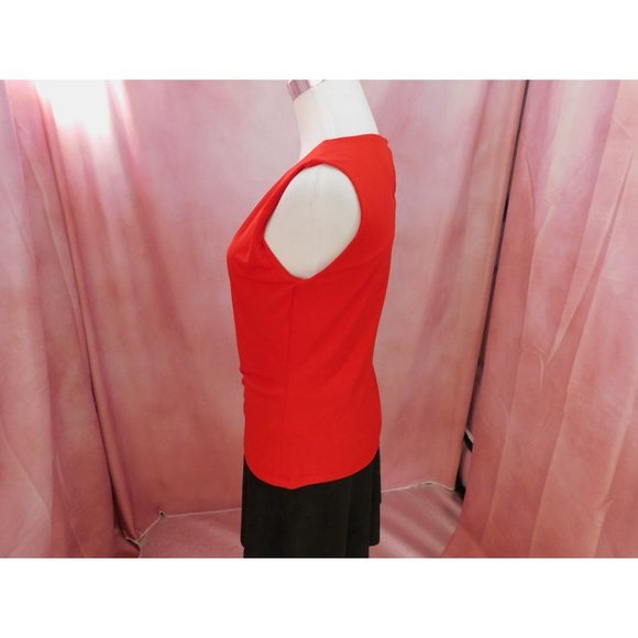 CALVIN Klein Blouse Women XS Red Sleeveless Career Top - Picture 3 of 9